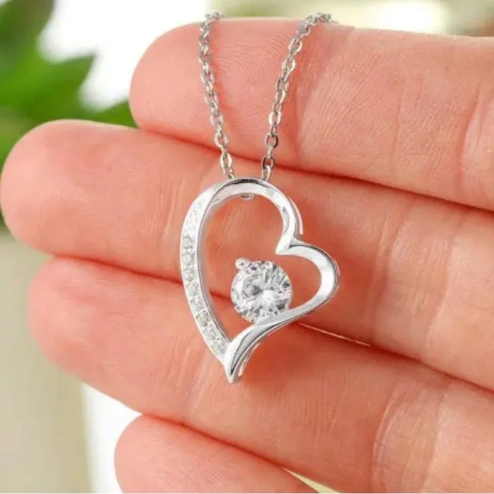 - Forever Love Heart Necklace Message Gift - Picture 6 of 6